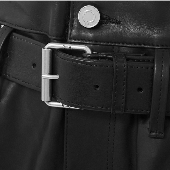 RtA belted leather straight trousers cropped - Picture 4 of 8